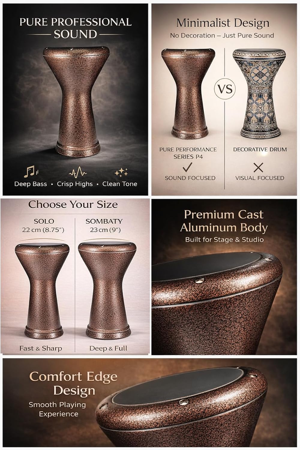 Professional Egyptian Darbuka - Pure Performance Series P4