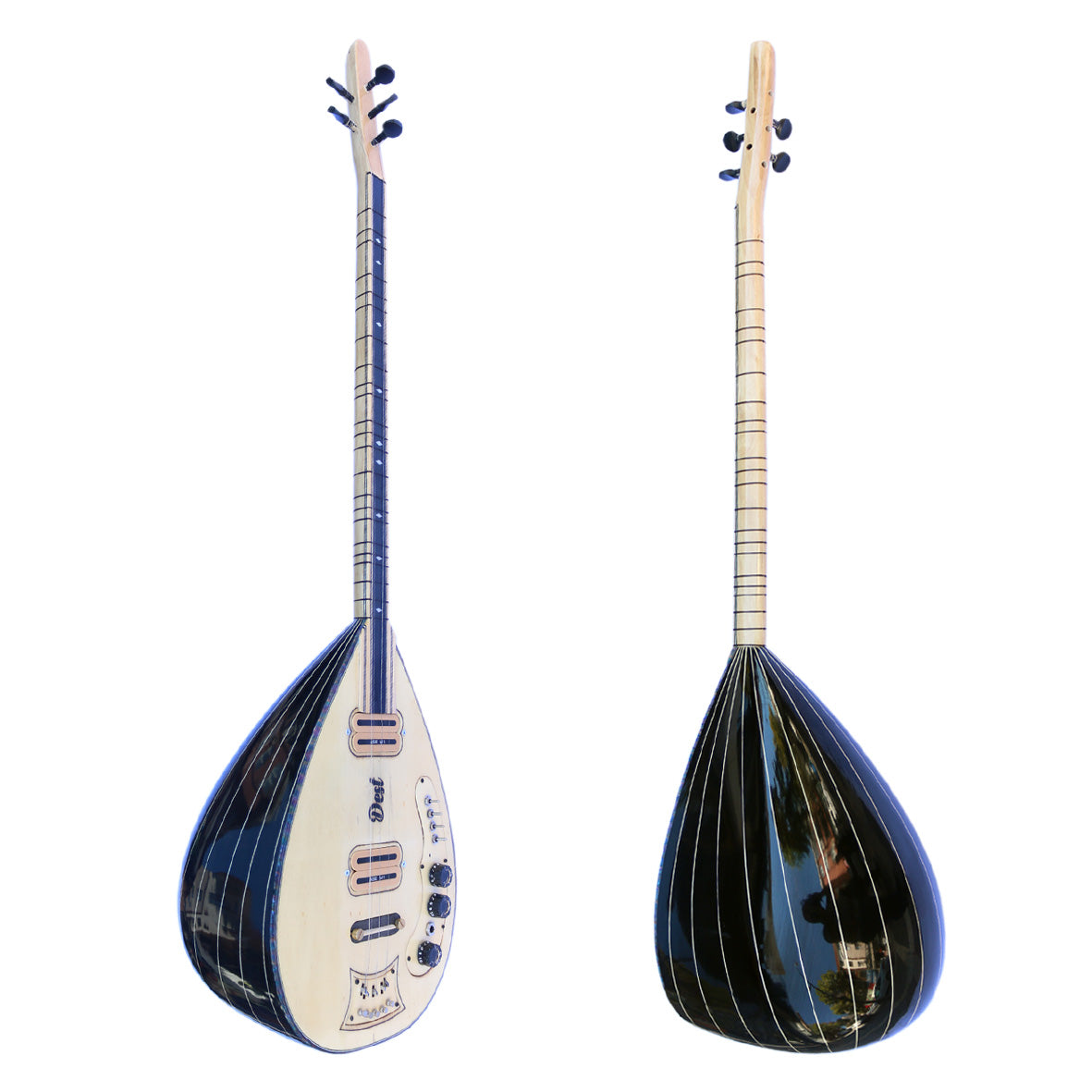 Langhals-Elektro-Baglama Saz ASEL-104 mit Wenge-Zargen und Fichtendecke von Dest