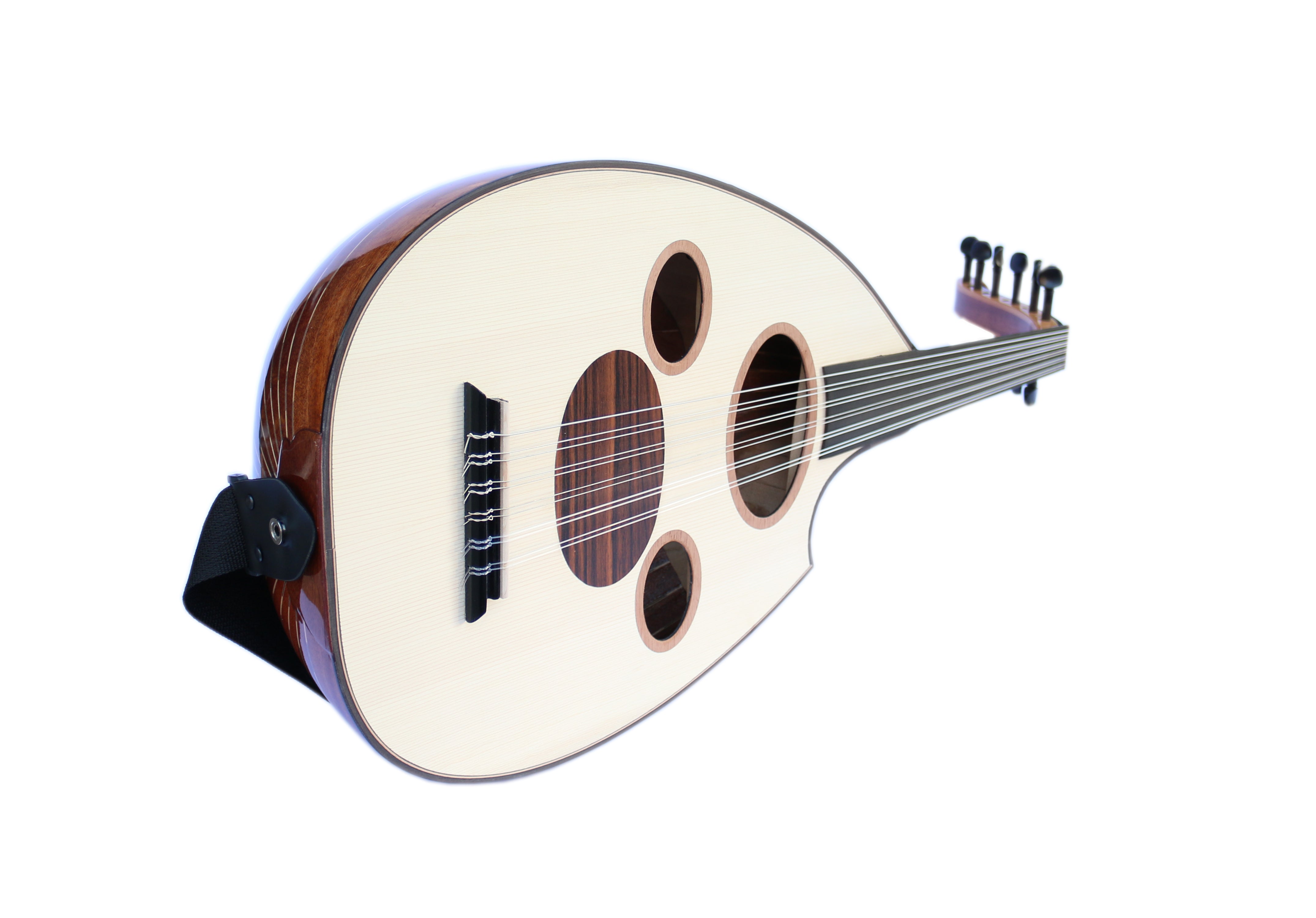 Sala professionelle arabische E-Oud AOH-6 mit Mahagoni-Korpus und Fichtendecke