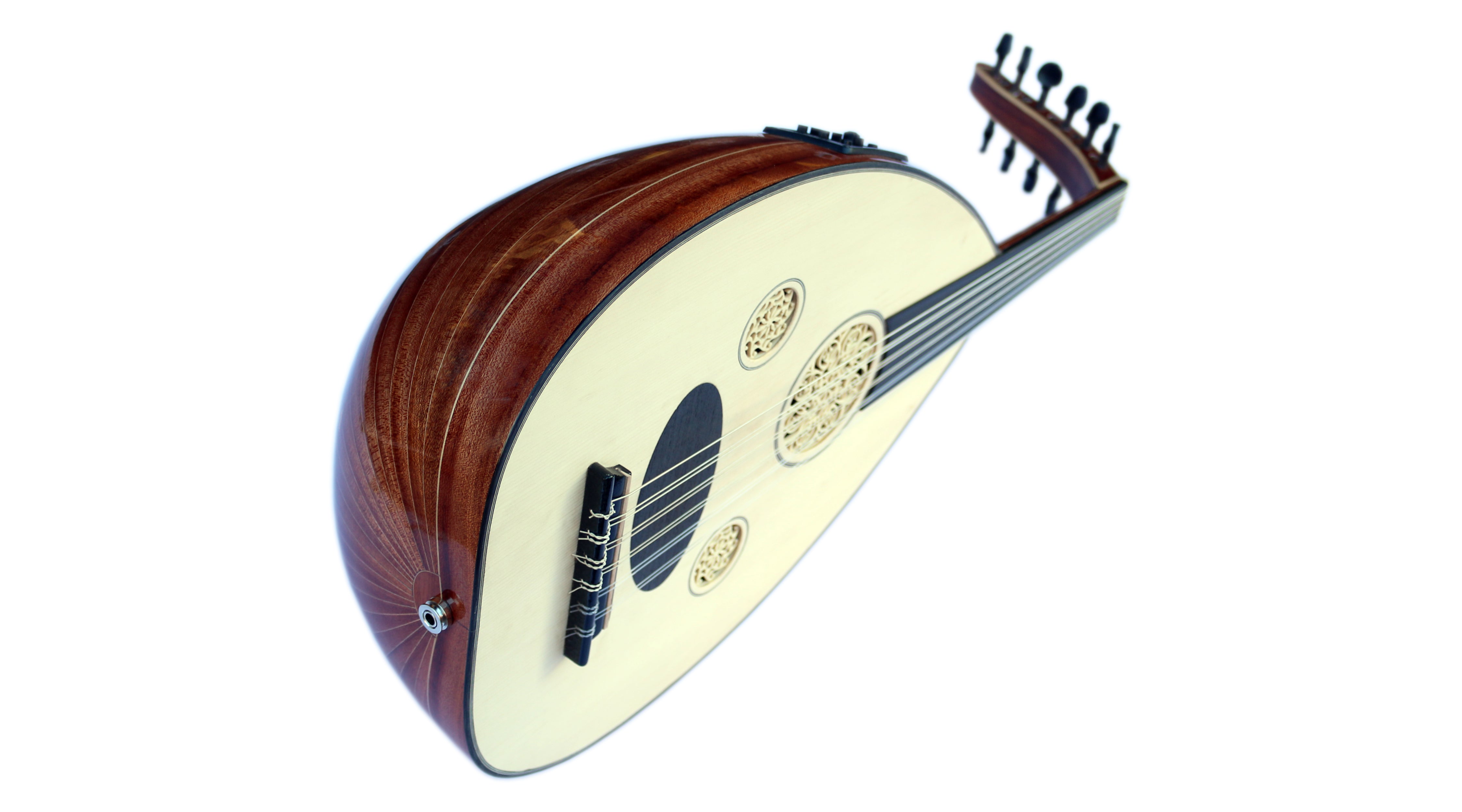 Sala Muzik Türkische professionelle E-Oud HSO-302E mit Walnuss-Korpus und Fichtendecke
