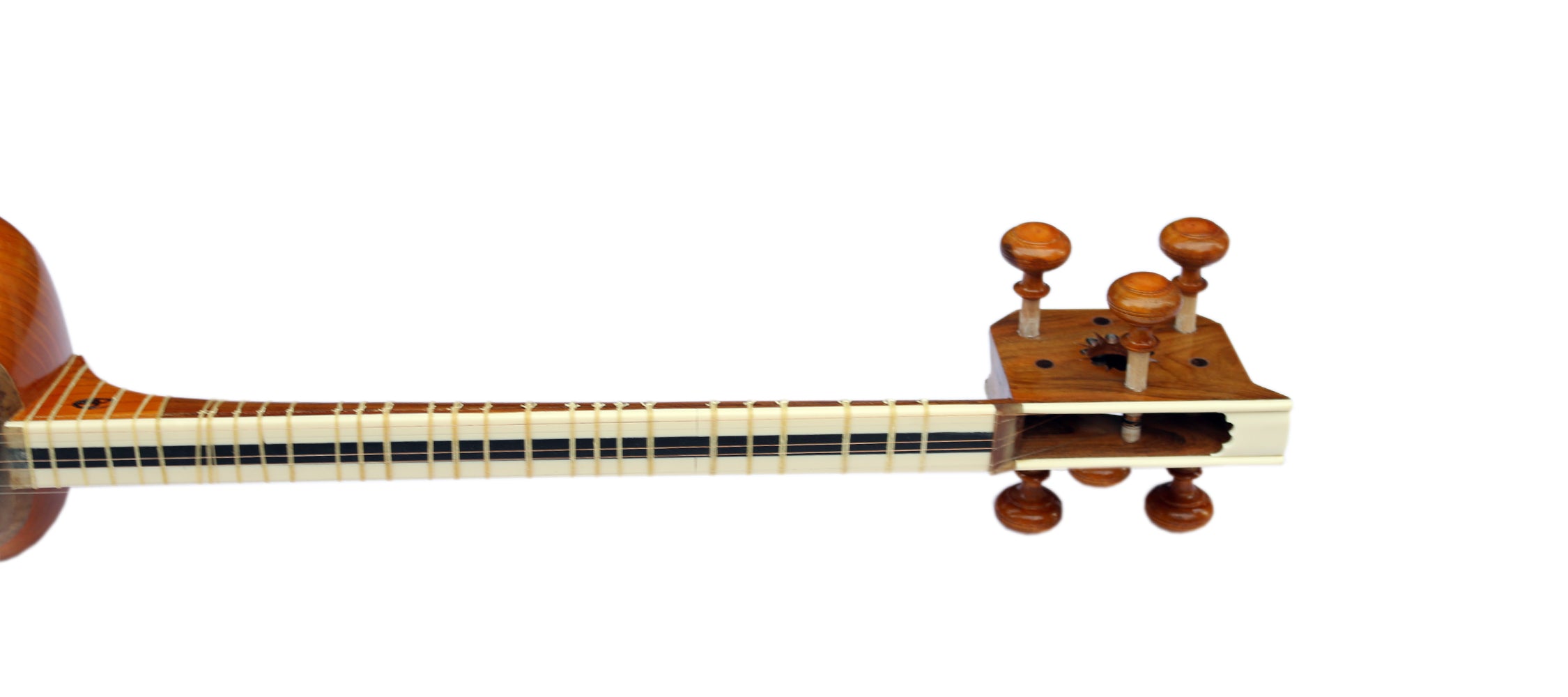 Kalhor Mehran persisches Tar KMT-306 Doppel-Bauch mit Schnitzdetails