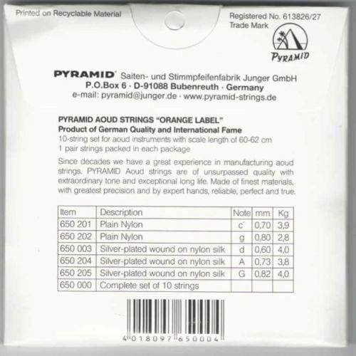 Pyramid arabisch-syrische Oud-Saiten PSO-650 Verpackungsdetail