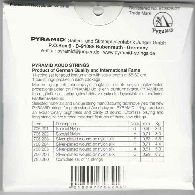 Pyramid türkische Oud-Saiten PSO-706 Verpackungsdetail